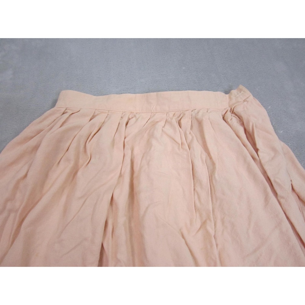 Prophecy Skirt Womens 16 Peach Pleated Rayon Linen Blend Midi Vintage